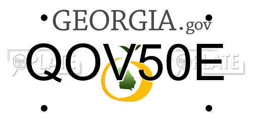 QOV50E Georgia License Plate