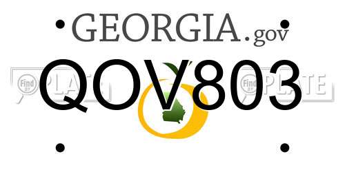 QOV803 Georgia License Plate