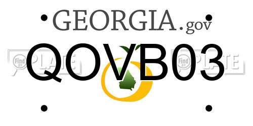 QOVB03 Georgia License Plate