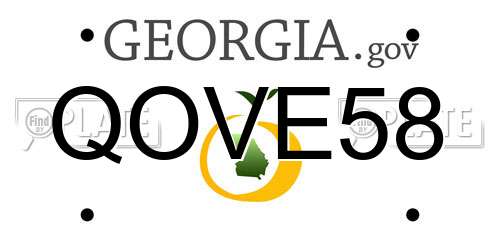 QOVE58 Georgia License Plate