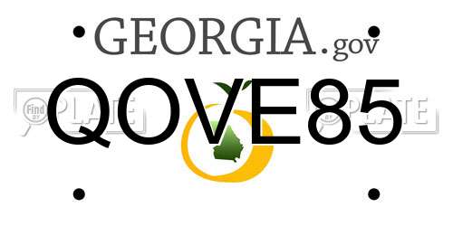 QOVE85 Georgia License Plate