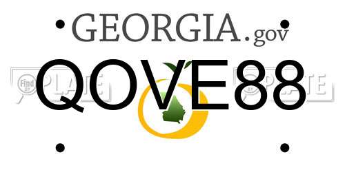 QOVE88 Georgia License Plate