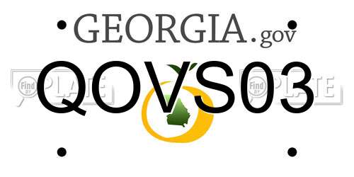 QOVS03 Georgia License Plate