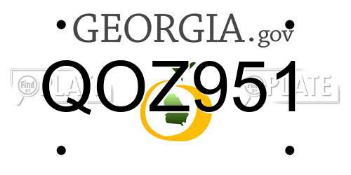 QOZ951 Georgia License Plate