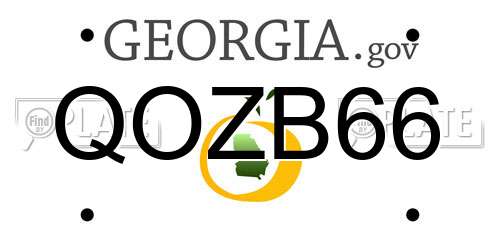 QOZB66 Georgia License Plate