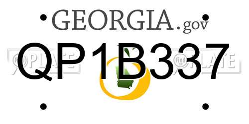QP1B337 Georgia License Plate