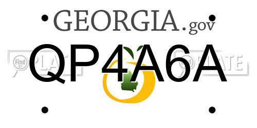 QP4A6A Georgia License Plate