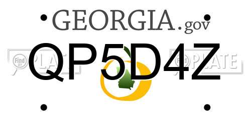 QP5D4Z Georgia License Plate