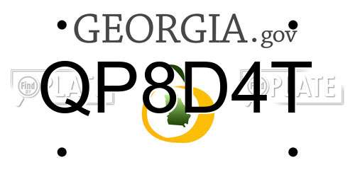 QP8D4T Georgia License Plate