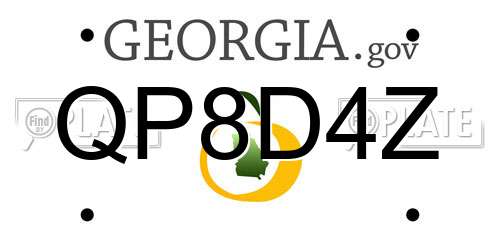 QP8D4Z Georgia License Plate