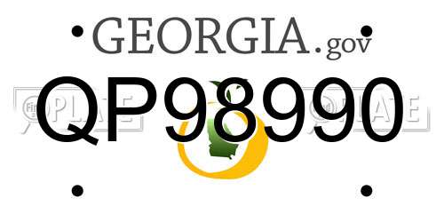 QP98990 Georgia License Plate