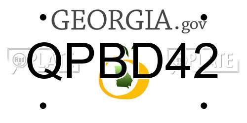 QPBD42 Georgia License Plate