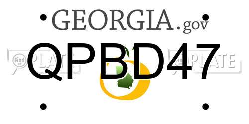 QPBD47 Georgia License Plate