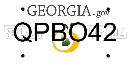 QPBO42 Georgia License Plate