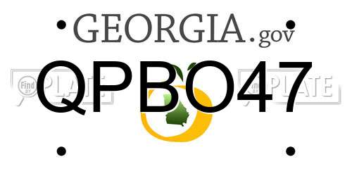 QPBO47 Georgia License Plate