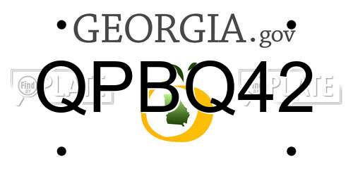 QPBQ42 Georgia License Plate