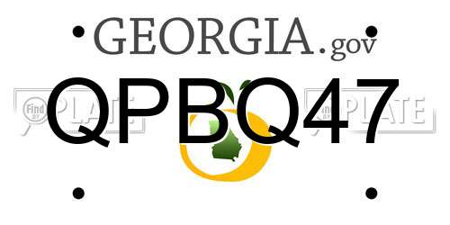 QPBQ47 Georgia License Plate
