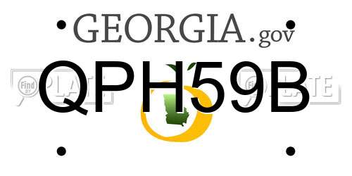 QPH59B Georgia License Plate