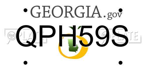 QPH59S Georgia License Plate