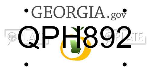 QPH892 Georgia License Plate