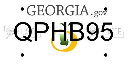 QPHB95 Georgia License Plate