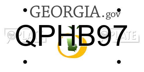 QPHB97 Georgia License Plate