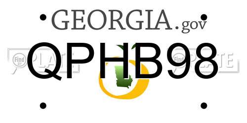 QPHB98 Georgia License Plate