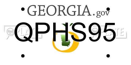 QPHS95 Georgia License Plate