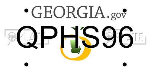 QPHS96 Georgia License Plate