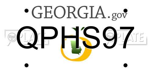 QPHS97 Georgia License Plate