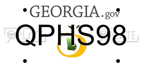 QPHS98 Georgia License Plate