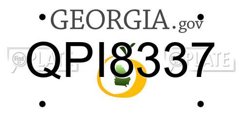 QPI8337 Georgia License Plate