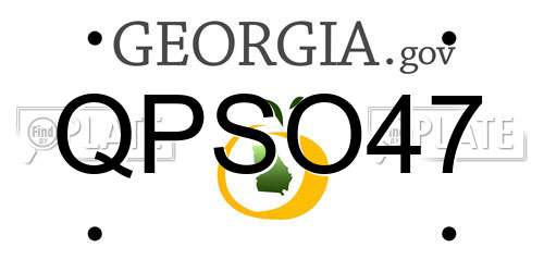 QPSO47 Georgia License Plate