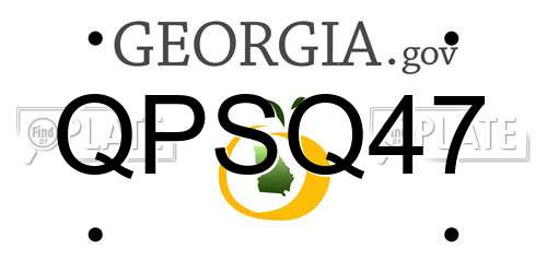 QPSQ47 Georgia License Plate