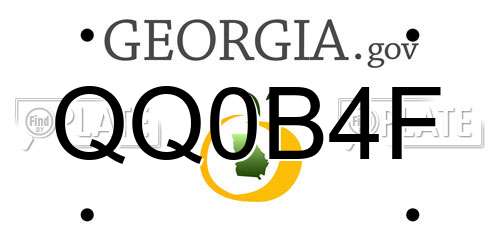 QQ0B4F Georgia License Plate