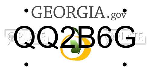 QQ2B6G Georgia License Plate