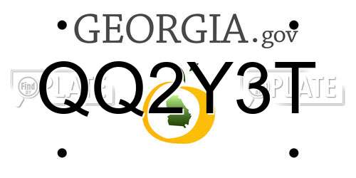 QQ2Y3T Georgia License Plate