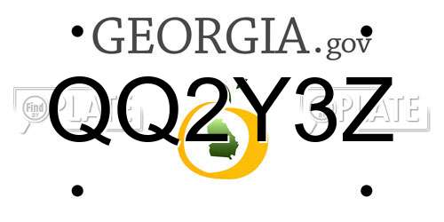 QQ2Y3Z Georgia License Plate