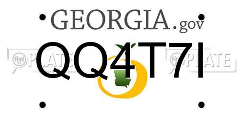 QQ4T7I Georgia License Plate