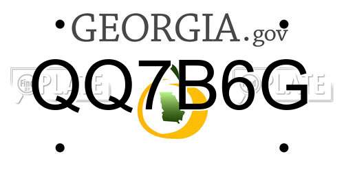 QQ7B6G Georgia License Plate