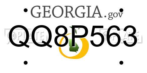 QQ8P563 Georgia License Plate