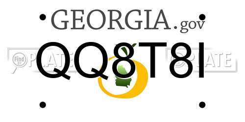QQ8T8I Georgia License Plate