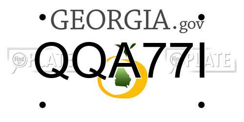 QQA77I Georgia License Plate