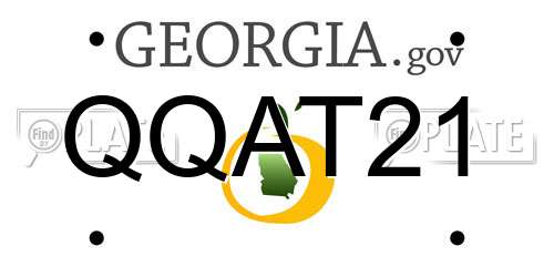 QQAT21 Georgia License Plate