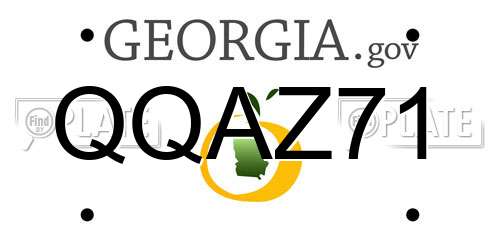 QQAZ71 Georgia License Plate