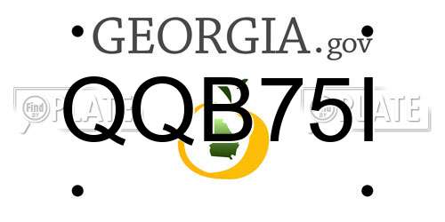 QQB75I Georgia License Plate