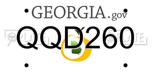 QQD260 Georgia License Plate