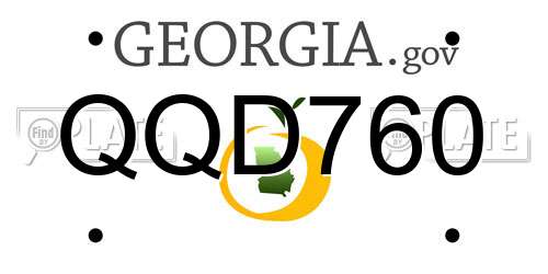 QQD760 Georgia License Plate