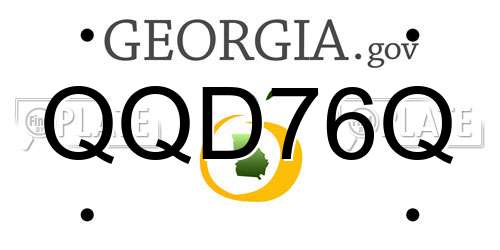 QQD76Q Georgia License Plate