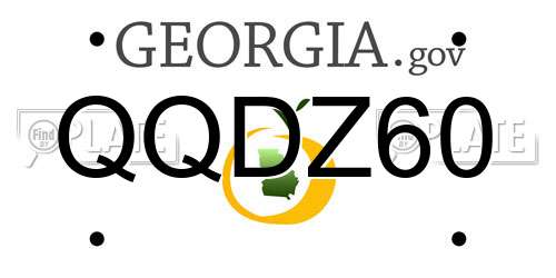 QQDZ60 Georgia License Plate